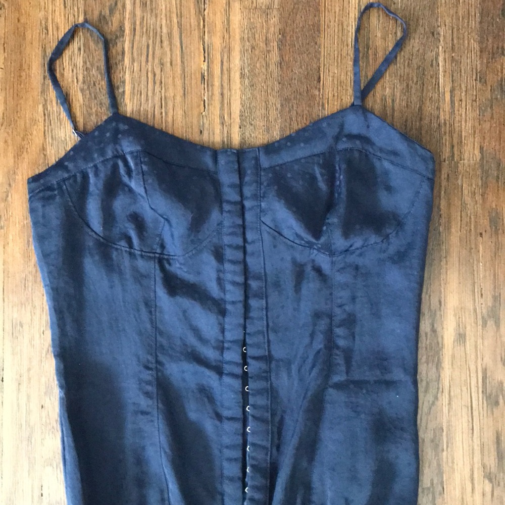 Navy Blue snap crotch top